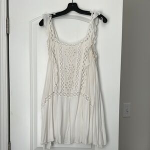 Free People Cream Asymmetrical Midi Dress